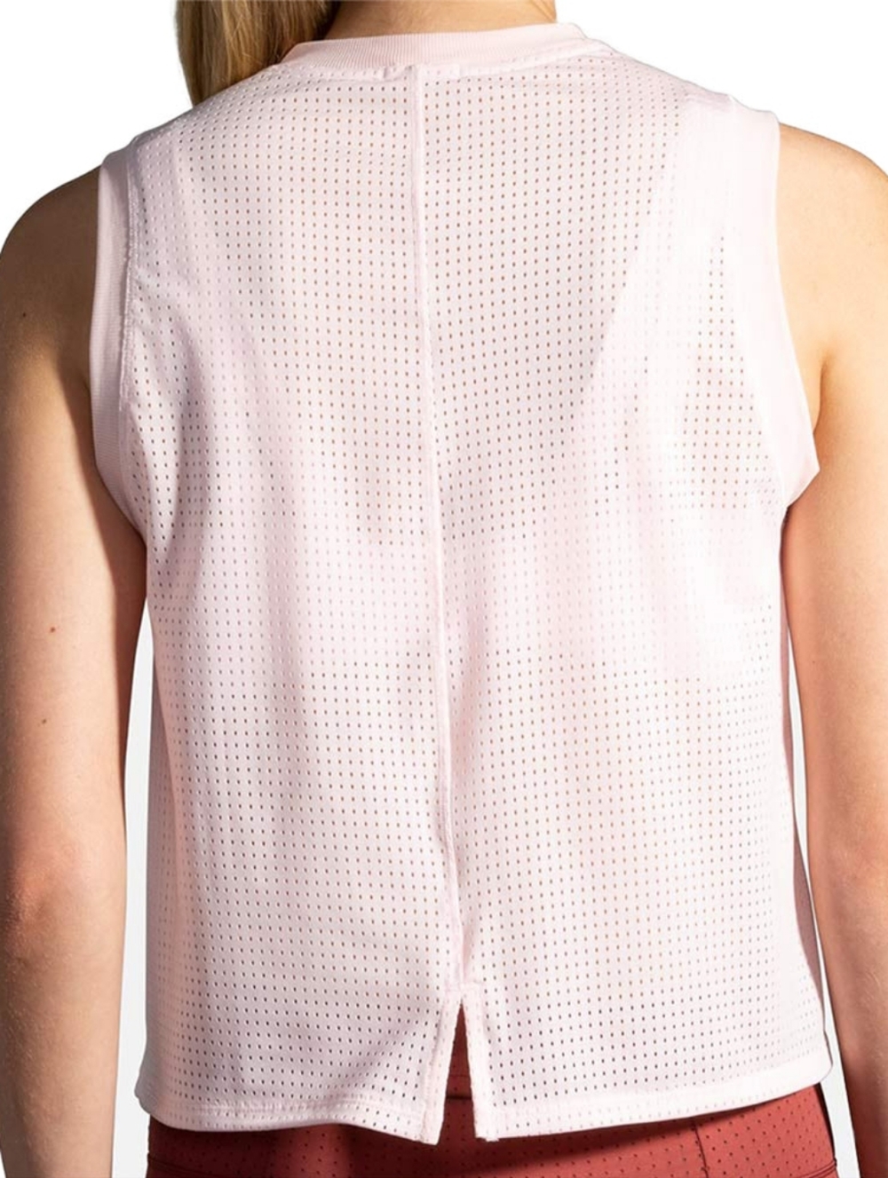 Brooks Go Further Perforated Running Tank Light Pink Women Small - Picture 2 of 5